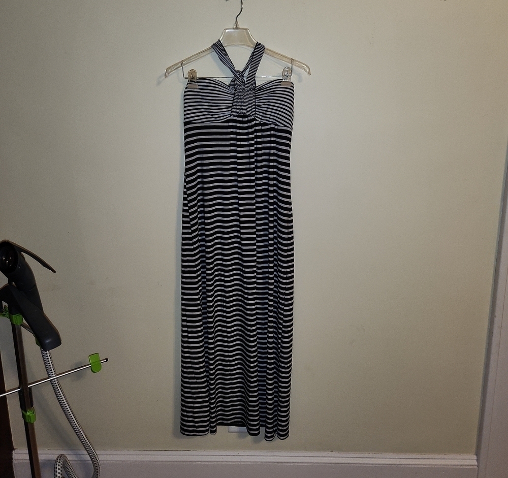 Mlle Gabrielle Black and White Strapless Dress
